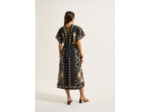 Robe longue imprimé placé