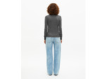 Pull col v en laine mérinos gris dark grey melange