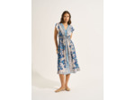 Robe longue imprimée avec lien à nouer