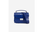 Sac emily small en cuir bleu effet crocodile dark blue - navy