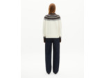 Pull à motif en laine mélangée écru ecru