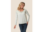 Pull Marinière femme VISCOSE à lacet Blanche