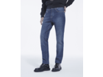 Pantalon 5 poches slim en denim bleu delave