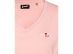 T-shirt col V avec broderie cœur