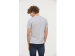 T-shirt basique col V manches courtes en coton bio avec print poirtine