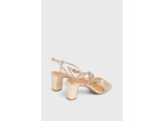 Sandales dorées à talons - CANDICE