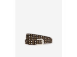 Ceinture en cuir avec studs brown