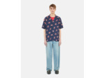 Chemise imprimée manches courtes navy-red