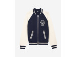 Cardigan zippe dark navy-ecru