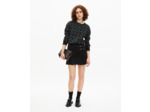 Jupe portefeuille avec boucles western courte noire black