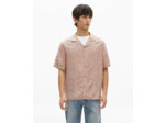 Chemise a manhces courtes en jacquard lila