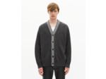 Cardigan en laine à rayures contrastées gris grey