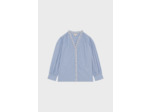 Chemise en popeline rayée à volants - CELINE