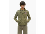 Blouson biker avec badge kaki