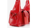 Sac amelia en cuir craquelé rouge rouge