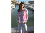 Pull femme rayé col V en viscose - Marise