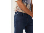 Pantalon straight fit, taille haute, jambe droite