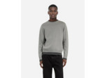 Pull col rond bi-color middle grey / anthracite
