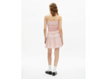 Robe courte a bretelles et elastiques lila