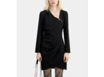 Robe Courte Noire En Crêpe Avec Zip black