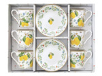 FLEURS ET CITRONS Coffret 6 pt à café