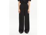 Pantalon large en laine avec revers noir black