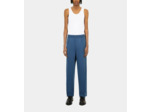Pantalon Bleu Marine En Coton Et Lin Avec Pinces beige