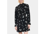 Robe courte imprimée papillons black white