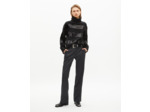 Pull col roulé avec bandes en sequins gris foncé black