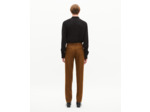 Pantalon de costume droit en laine marron tabacco