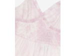 Robe longue a bretelles en mesh white - pink