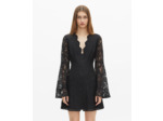 Robe courte à manches évasées en dentelle noire black