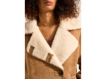 Manteau fausse peau lainée effet suédine