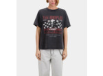 T-Shirt Noir Avec Sérigraphie Racing Skull black washed