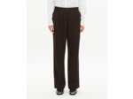 Pantalon tailleur large en laine mélangée marron brown