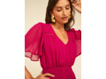 Robe midi avec manches volantées