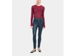 Jean Skinny Effet Cuir Bleu Marine bleu