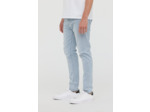 Pantalon 5 poches en tissu rayé oshkosh, coupe carrot, taille medum, fourche basse, bas de jambe ajusté