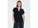 Top en lin noir