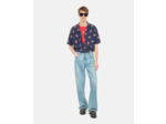 Chemise imprimée manches courtes navy-red