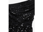 Robe courte à sequins effet drapé noire black