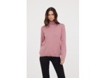 Pull col roulé basique en coton bio et laine recyclée
