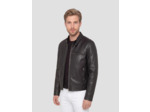 Blouson biker, cuir d'agneau
