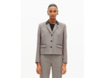 Veste tailleur en pied de poule courte noire et blanche black grey