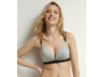Soutien-gorge triangle Gris Chiné à paillettes Dim Jersey Sparkle