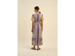 Robe longue décolleté V à motifs