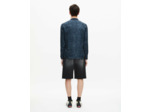 Chemise imprimé léopard en soie mélangée blue