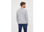 Pull basique col rond avec laine recyclée et print poitrine