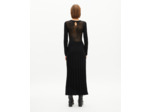Robe longue en maille avec dentelle noire black