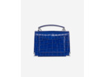 Sac emily small en cuir bleu effet crocodile dark blue - navy